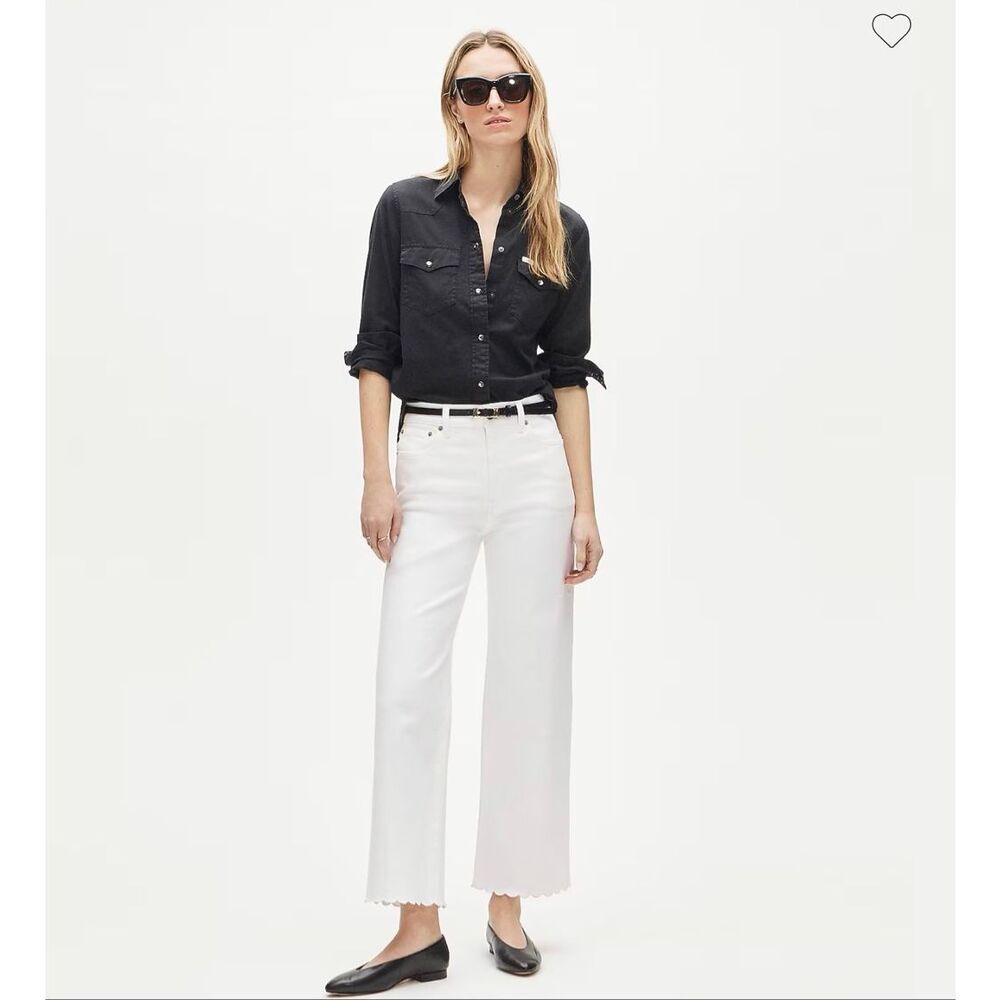 J. Crew Petite scallop-trim slim-wide jean NWT size 32P